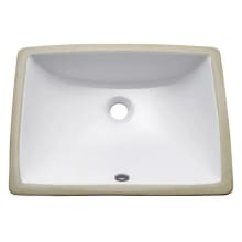 18" Rectangular Vitreous China Undermount Bathroom Sink with Overflow
