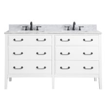 Delano 61" Free Standing Double Basin Vanity Set with Wood Cabinet and Vanity Top