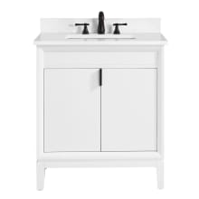 Emma 31" Free Standing Single Basin Vanity Set with Cabinet and Engineered Stone Vanity Top