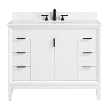 Emma 43" Free Standing Single Basin Vanity Set with Cabinet, and Engineered Stone Vanity Top
