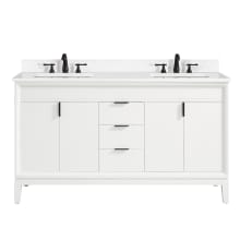 Emma 61" Free Standing Double Basin Vanity Set with Cabinet and Engineered Stone Vanity Top