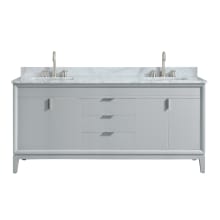 Emma 73" Free Standing Double Basin Vanity Set with Wood Cabinet and Granite Vanity Top
