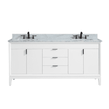 Emma 73" Free Standing Double Basin Vanity Set with Wood Cabinet and Granite Vanity Top