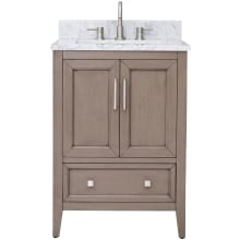 Everette 24" Single Basin Vanity Set with Cabinet and Marble Vanity Top