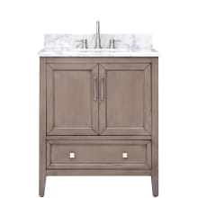Everette 30" Single Basin Vanity Set with Cabinet and Marble Vanity Top