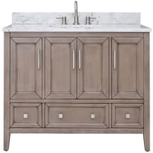 Everette 42" Single Basin Vanity Set with Cabinet and Marble Vanity Top