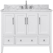Everette 42" Free Standing Single Basin Vanity Set with Cabinet and Marble Vanity Top