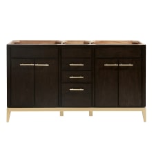 Hepburn 60" Double Free Standing Wood Vanity Cabinet Only - Less Vanity Top