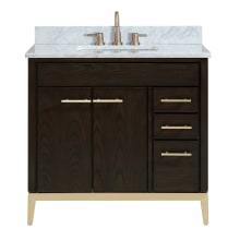 Hepburn 37" Free Standing Single Basin Vanity Set with Wood Cabinet and Granite Vanity Top
