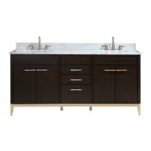 Hepburn 73" Free Standing Double Basin Vanity Set with Wood Cabinet and Granite Vanity Top