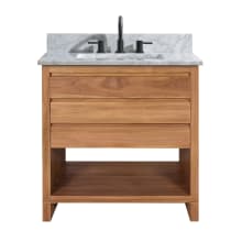 Kai 30" Free Standing Single Basin Vanity Set with Wood Cabinet and Marble Vanity Top