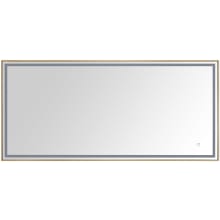 LED 59-1/16" W x 27-9/16" H Modern Rectangular Stainless Steel Framed Bathroom Wall Mirror