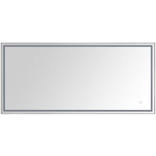 LED 59-1/16" W x 27-9/16" H Modern Rectangular Stainless Steel Framed Bathroom Wall Mirror