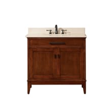 Madison 37" Free Standing Single Basin Vanity Set with Cabinet and Marble Vanity Top