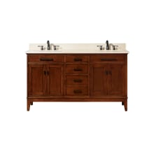 Madison 61" Free Standing Double Basin Vanity Set with Cabinet and Marble Vanity Top