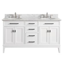 Madison 60" Free Standing Double Basin Vanity Set with Wood Cabinet and Vanity Top