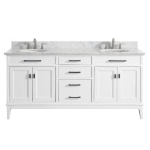 Madison 72" Free Standing Double Basin Vanity Set with Wood Cabinet and Vanity Top