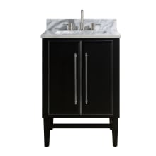 Mason 25" Free Standing Single Basin Vanity Set with Wood Cabinet and Marble Vanity Top