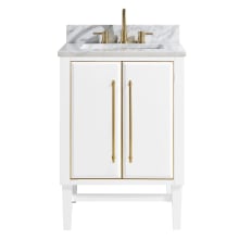 Mason 25" Free Standing Single Basin Vanity Set with Wood Cabinet and Marble Vanity Top