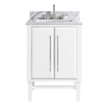 Mason 25" Free Standing Single Basin Vanity Set with Wood Cabinet and Marble Vanity Top