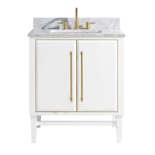 Mason 31" Free Standing Single Basin Vanity Set with Wood Cabinet and Marble Vanity Top