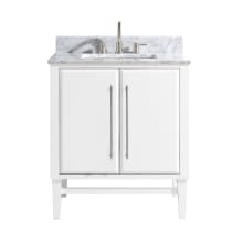 Mason 31" Free Standing Single Basin Vanity Set with Wood Cabinet and Marble Vanity Top