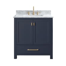 Modero 31" Free Standing Single Basin Vanity Set with Wood Cabinet and Marble Vanity Top