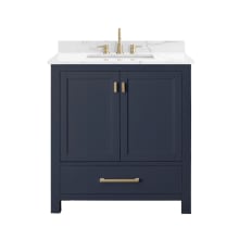 Modero 31" Free Standing Single Basin Vanity Set with Cabinet and Engineered Stone Vanity Top
