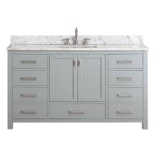 Modero 61" Free Standing Single Basin Vanity Set with Wood Cabinet and Stone Vanity Top