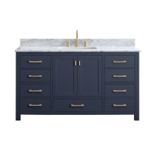 Modero 61" Free Standing Single Basin Vanity Set with Wood Cabinet and Marble Vanity Top
