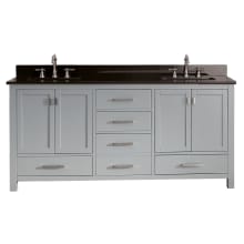 Modero 73" Free Standing Double Basin Vanity Set with Wood Cabinet and Stone Vanity Top
