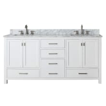 Modero 73" Free Standing Double Basin Vanity Set with Wood Cabinet and Stone Vanity Top