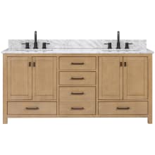 Modero 73" Free Standing Double Basin Vanity Set with Cabinet and Marble Vanity Top