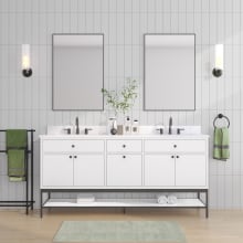 Paisley 72" Free Standing Double Basin Vanity Set with Cabinet and Cultured Marble Vanity Top