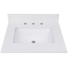 25" Quartz Vanity Top with Undermount Rectangular Sink and Backsplash