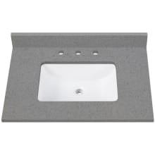 31" Quartz Vanity Top with Undermount Rectangular Sink and Backsplash