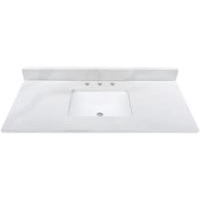 49" Quartz Vanity Top with Undermount Rectangular Sink and Backsplash