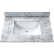 25" Marble Vanity Top with Undermount Rectangular Sink and Backsplash