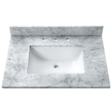 37" Marble Vanity Top with Undermount Rectangular Sink and Backsplash
