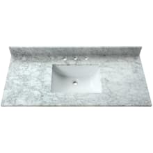 43" Marble Vanity Top with Undermount Rectangular Sink and Backsplash