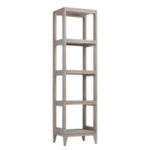 Teak 60" Wood and Plywood Free Standing Linen Tower
