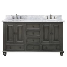 Thompson 61" Free Standing Double Basin Vanity Set with Wood Cabinet and Vanity Top
