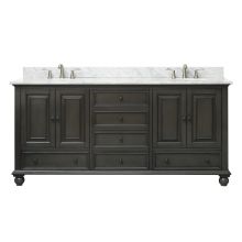 Thompson 73" Free Standing Double Basin Vanity Set with Wood Cabinet and Vanity Top