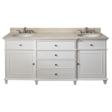 Windsor 72" Free Standing Double Basin Wood Vanity Set with Cabinet and Marble Vanity Top