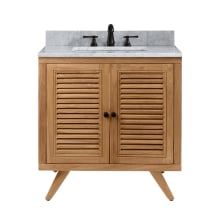 Harper 31" Free Standing Single Basin Vanity Set with Wood Cabinet and Marble Vanity Top