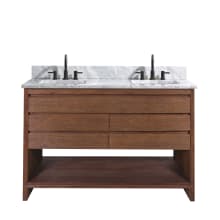 Kai 48" Free Standing Double Basin Vanity Set with Wood Cabinet and Marble Vanity Top