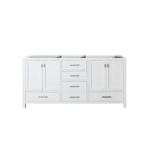 Modero 72" Double Free Standing Wood Vanity Cabinet Only - Less Vanity Top