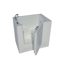 Step-In Tubs 38-3/4" Acrylic Air / Whirlpool Bathtub for Alcove Installations with Left Drain, Roman Tub Faucet and Handshower