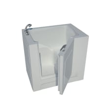 Step-In Tubs 38-3/4" Acrylic Soaking Bathtub for Alcove Installations with Left Drain, Roman Tub Faucet and Handshower