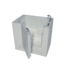Step-In Tubs 38-3/4" Acrylic Whirlpool Bathtub for Alcove Installations with Right Drain, Roman Tub Faucet and Handshower